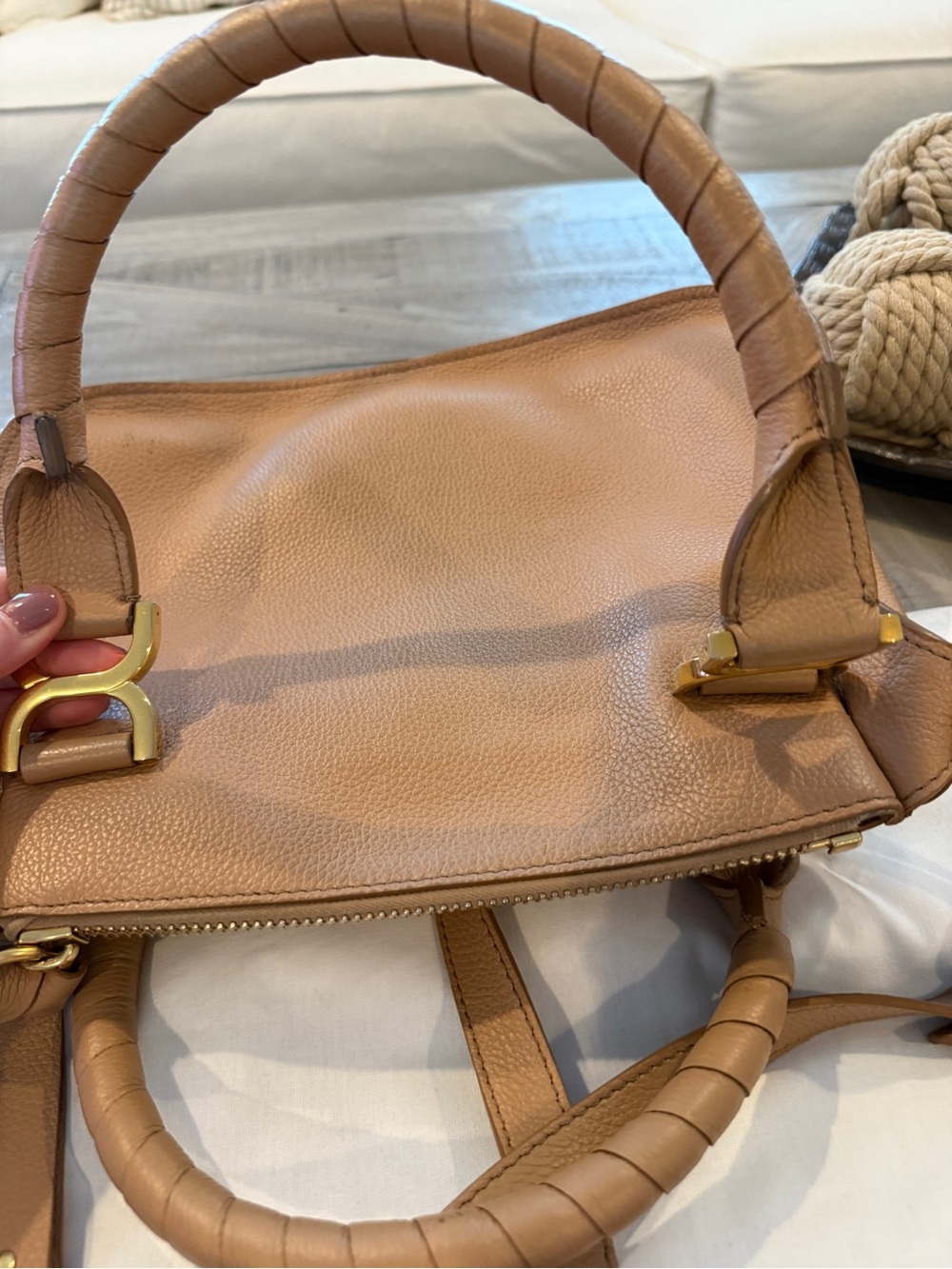Chloé Marcie Small Satchel Cognac Brown Leather Satchel with Gold Hardware - Picture 7 of 15
